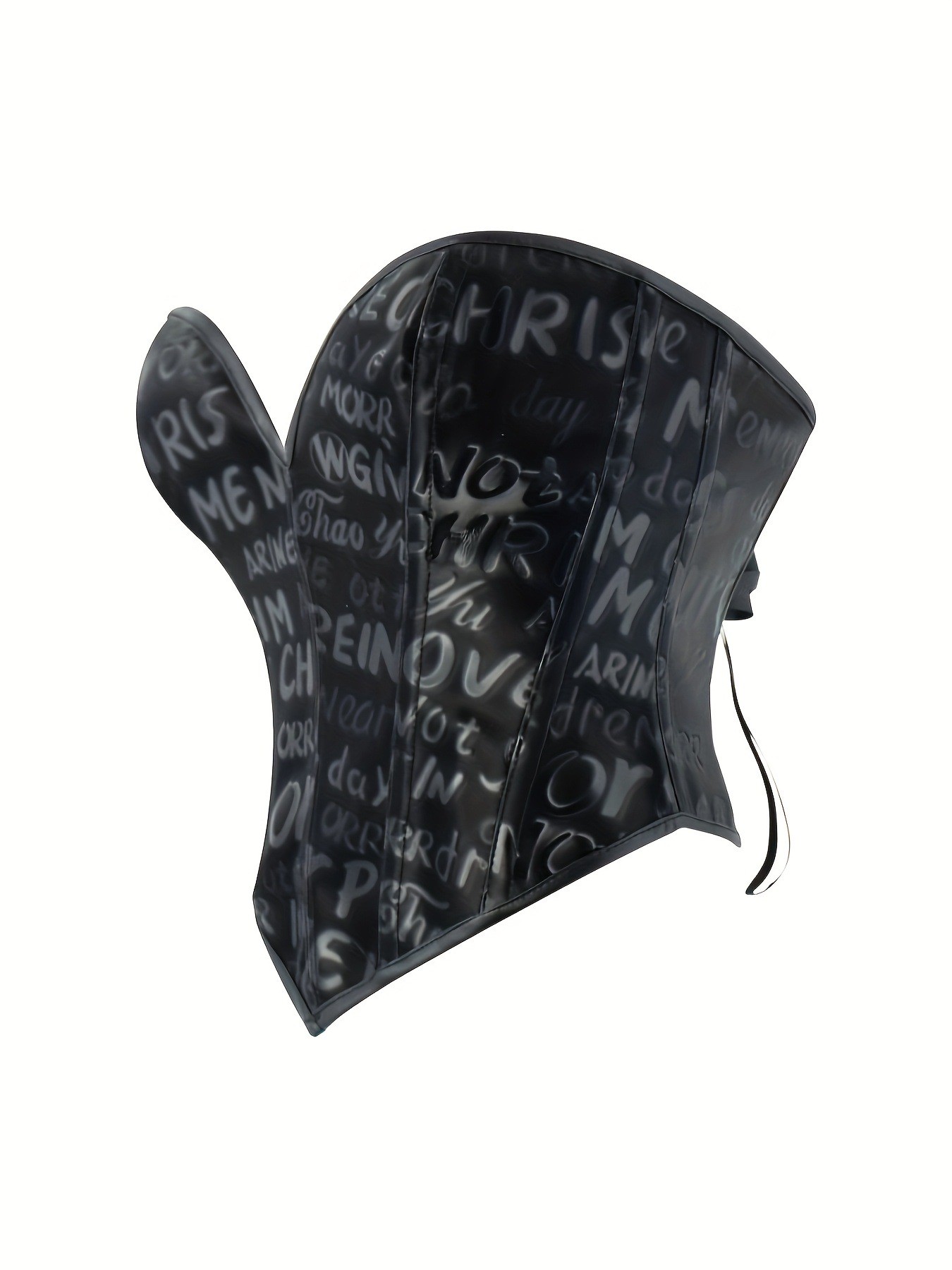 Black letter printed strapless - Corset Waist Cinch avis et prix