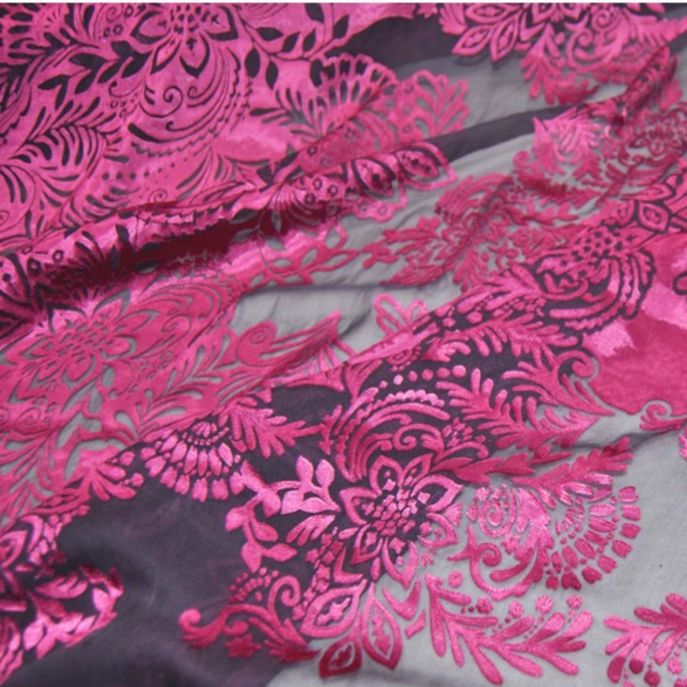 Fashion Large Pink Flower Desi - Robe Silk Women avis et prix