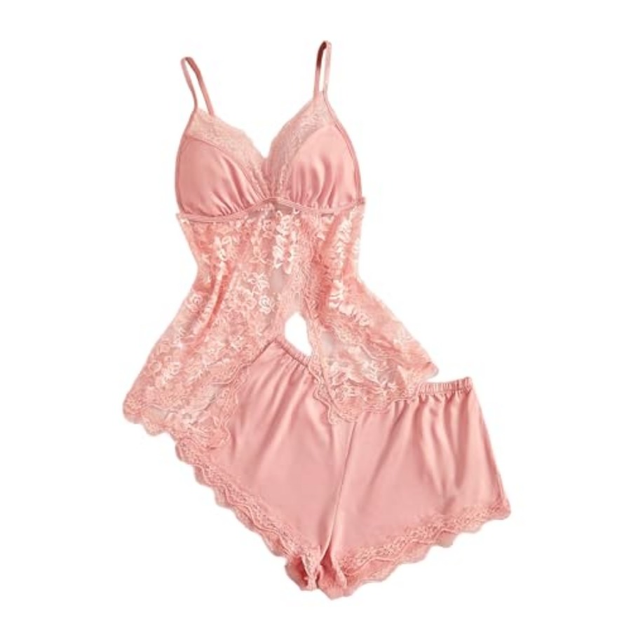 OYOANGLE Women's 2 Pcs Pajama  - Cami Top Lace avis et prix