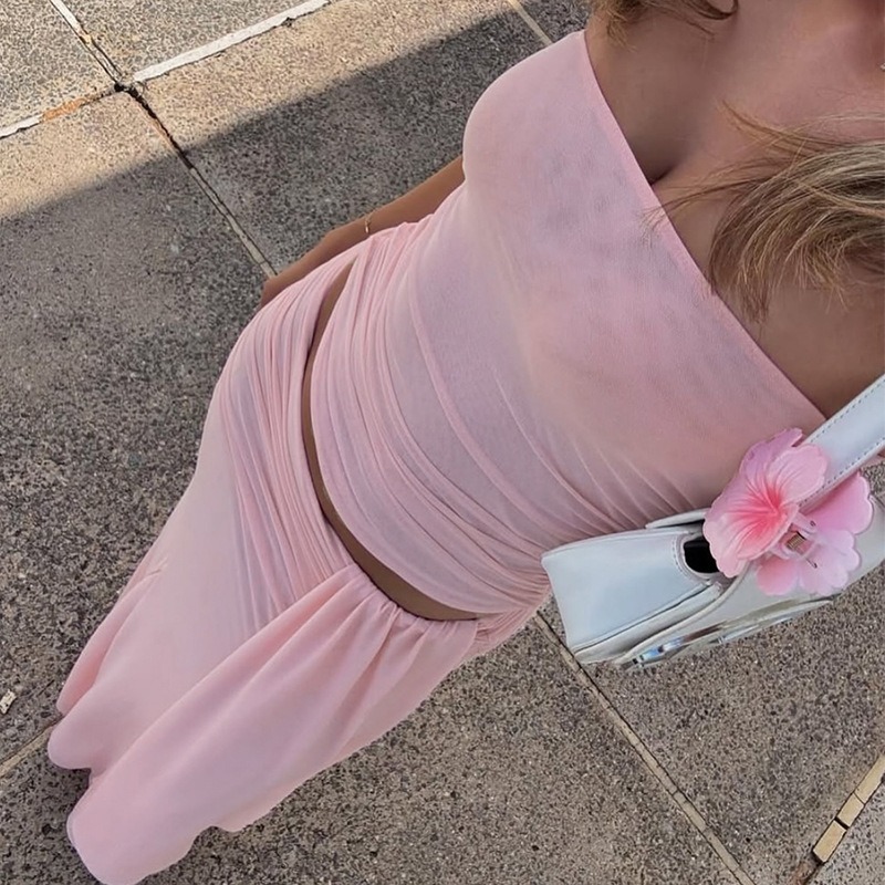 Tuularose Pink Long Dress 2-Pi - Strapless Bra Backless avis et prix