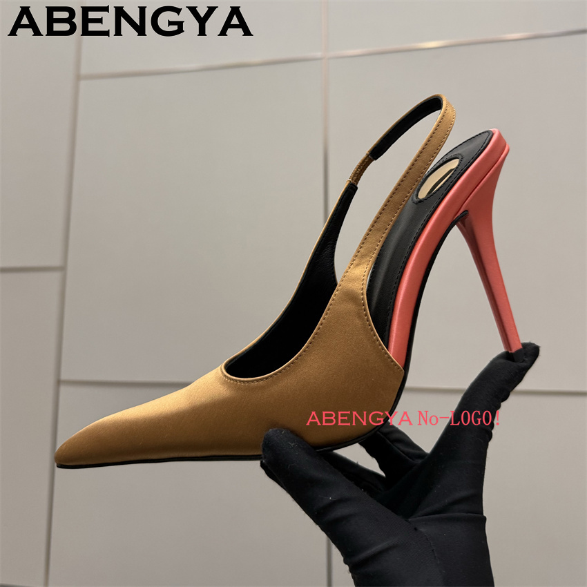 Multi-color Satin Pointy Toe T - Slip Dress Satin avis et prix