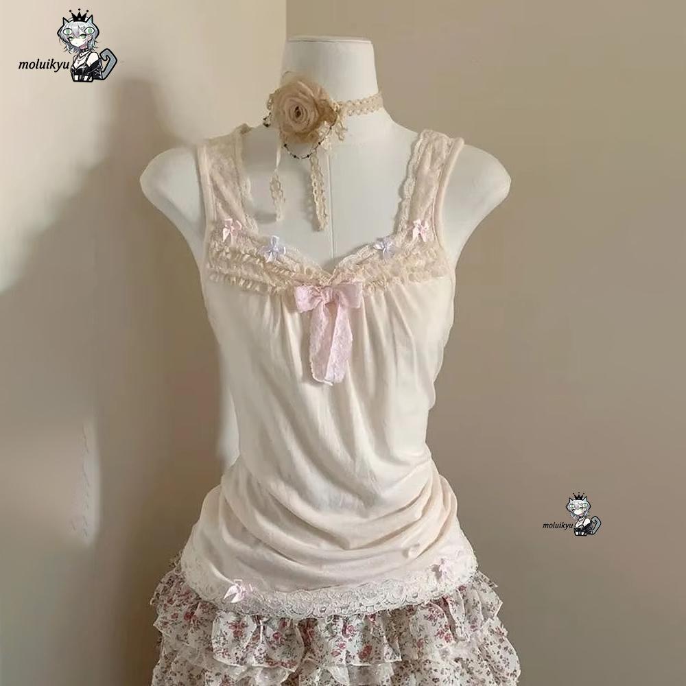 Women Y2K 2Pcs Outfit Set Lace - Cami Top Lace avis et prix