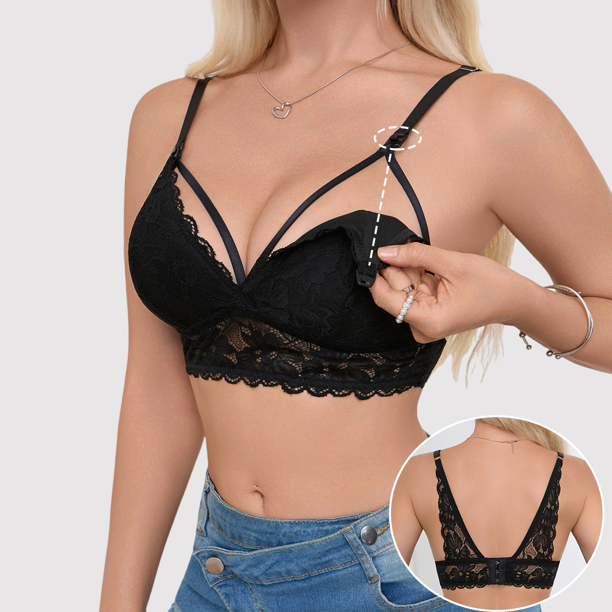 Sexy Hollow Out Lace Nursing B - Nursing Bra Sleep avis et prix