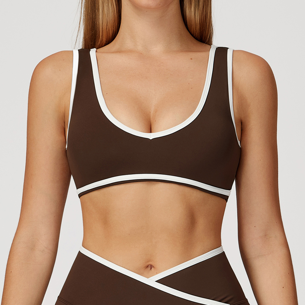 V-Neck Sports Bra Women Top Pu - Push Up Bra Padded avis et prix