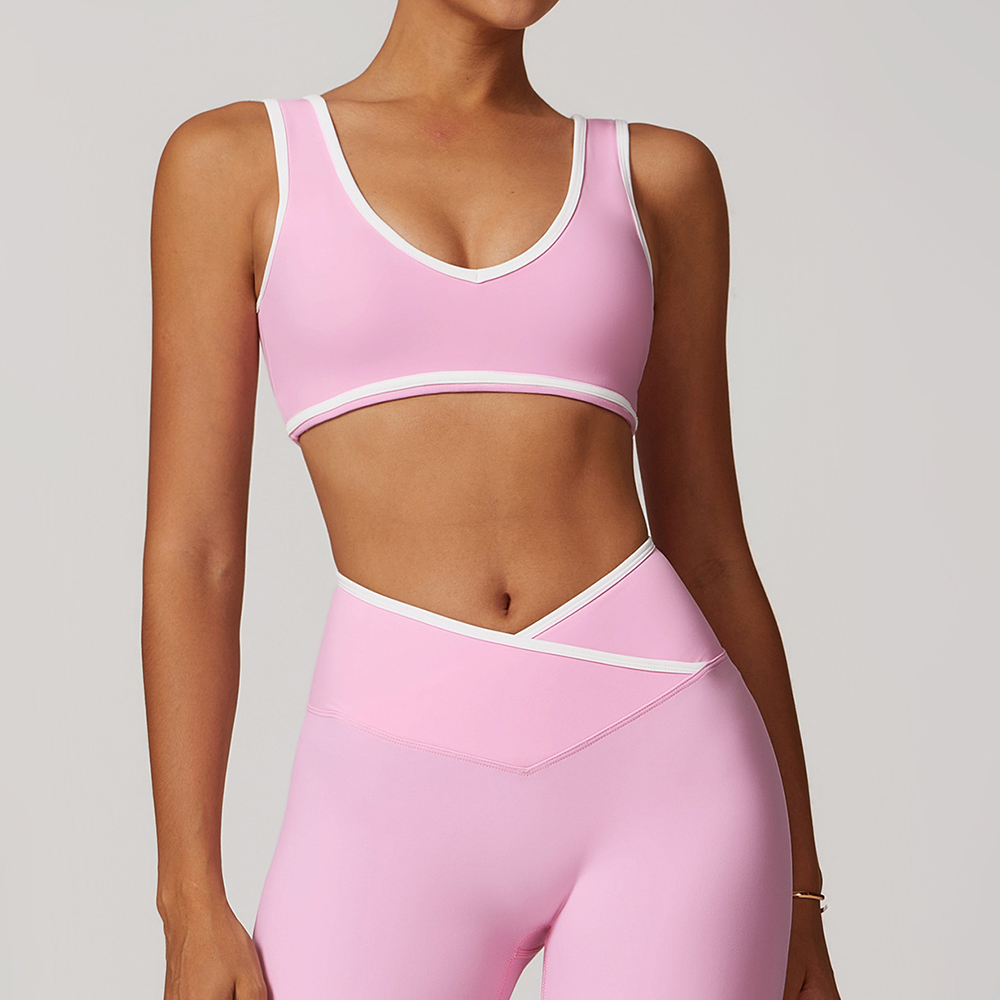 V-Neck Sports Bra Women Top Pu - Push Up Bra Padded avis et prix