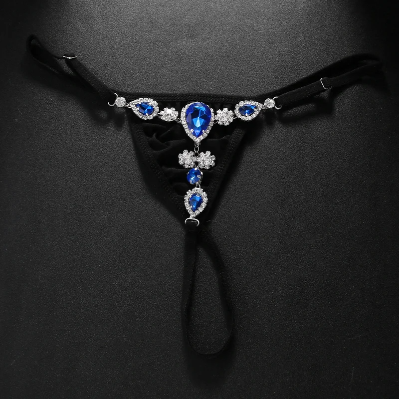 Fashion Blue Crystal Bikini Th - Thong Bikini Women avis et prix