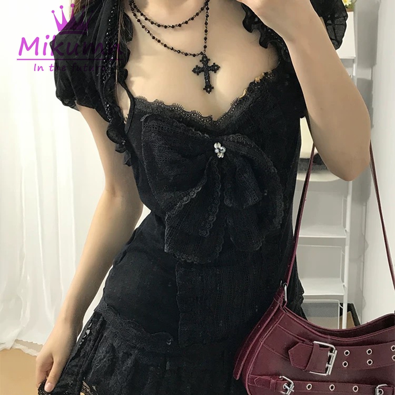 Mikumn Gothic Lolita Black Lac - Cami Top Lace avis et prix