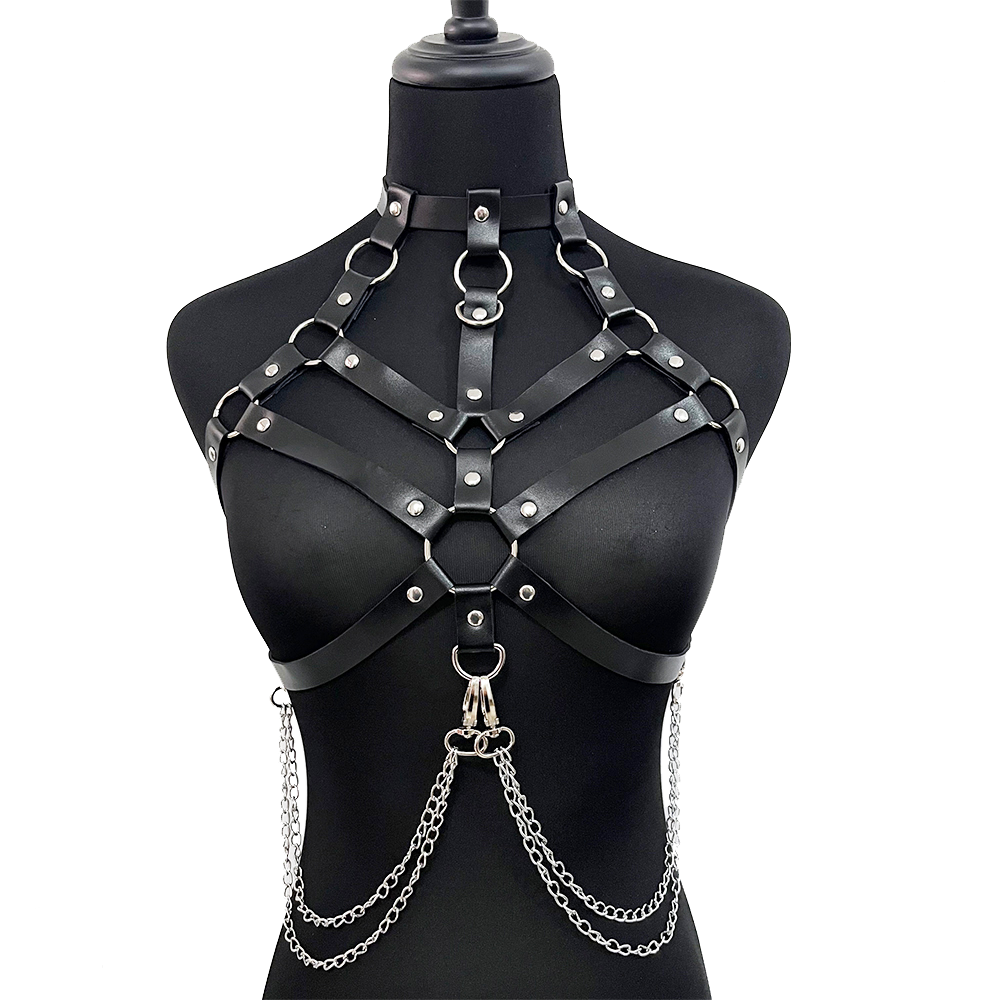 Chain with Leather Lingerie Wo - Garter Belt Set avis et prix