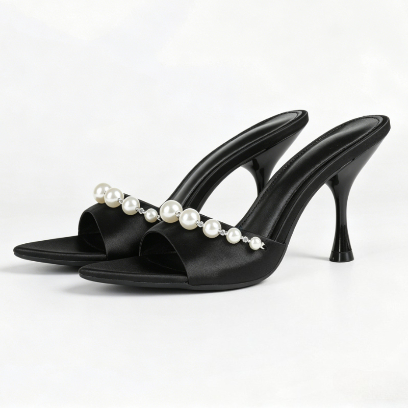 Elegant Satin Heeled Sandals W - Slip Dress Satin avis et prix