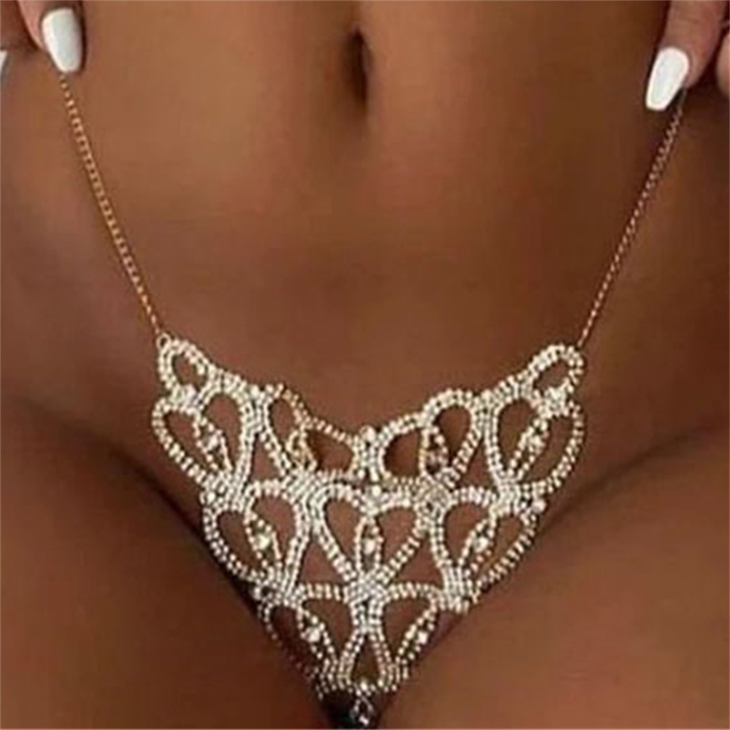 Sexy Body Chain Heart-shaped T - Thong Bikini Women avis et prix