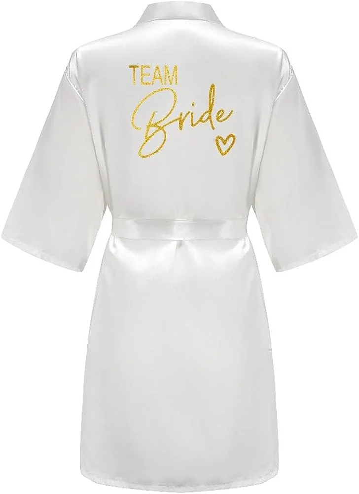 Wedding Party Team Bride Robe  - Robe Silk Women avis et prix