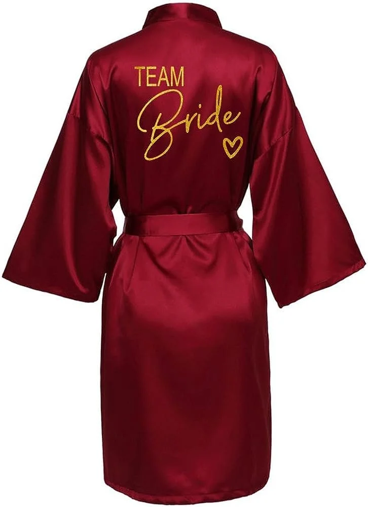 Wedding Party Team Bride Robe  - Robe Silk Women avis et prix