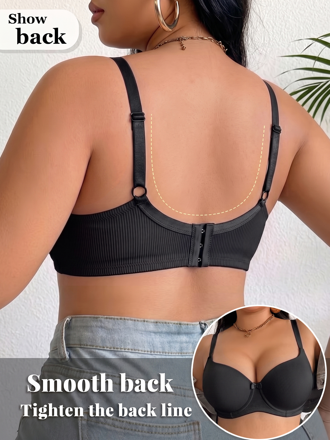 Plus Size Ribbed Women Bra Thi - Push Up Bra Padded avis et prix