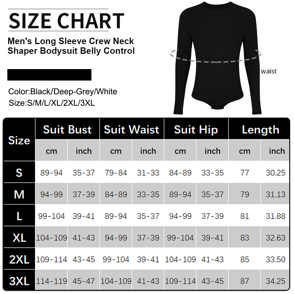 Mens Long Sleeve Bodysuit Full - Shapewear Bodysuit Firm avis et prix