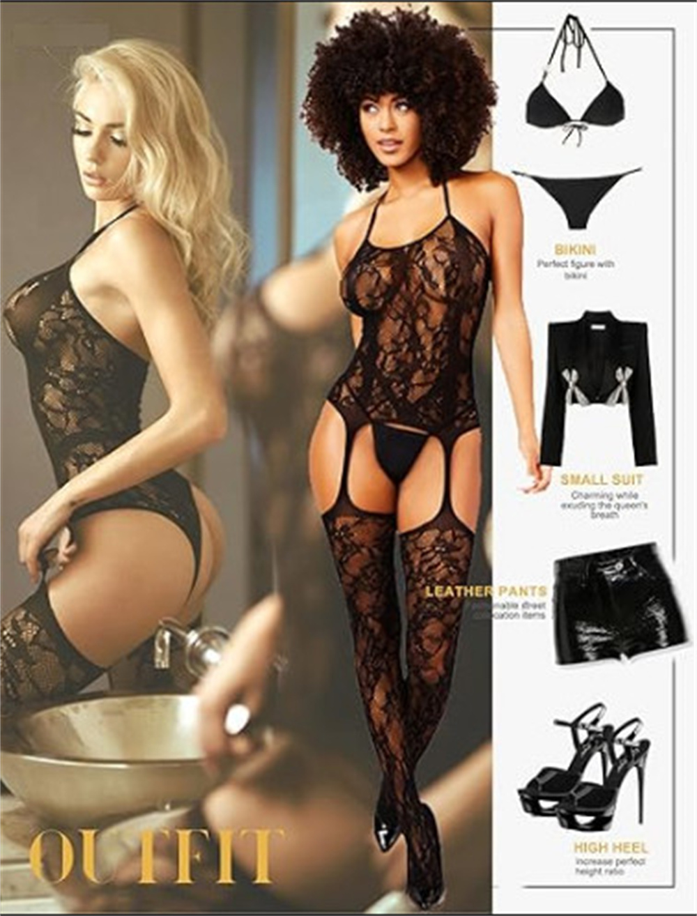 Womens Sexy Costumes Suit Lace - Bodystocking Fishnet avis et prix